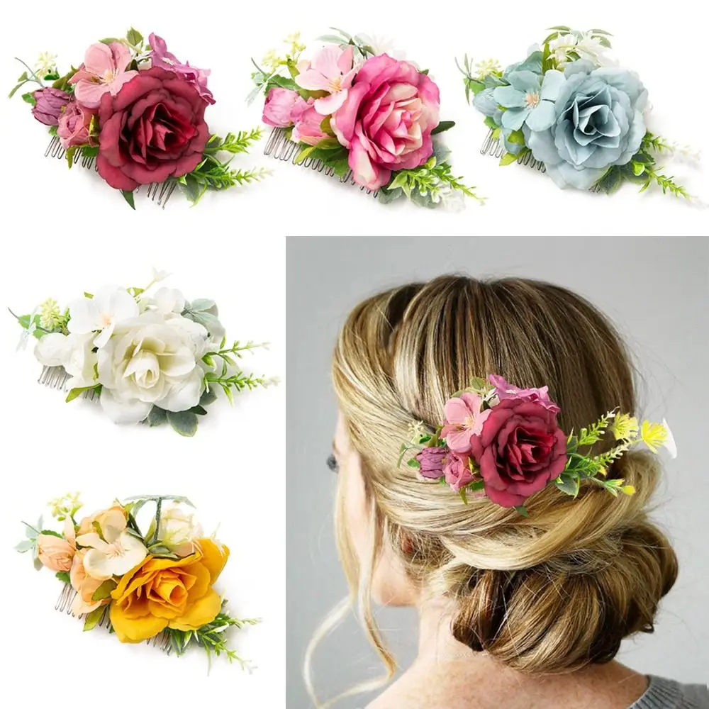 

Головной убор Цветочная расческа для волос Свадебные аксессуары для волос искусственный цветок