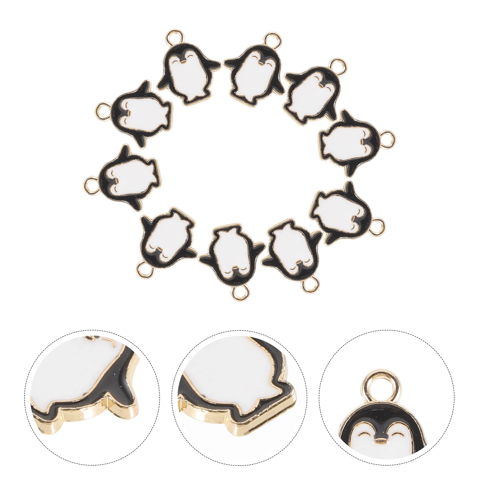 10 шт. красочные подвески в виде пингвина из сплава аксессуары для