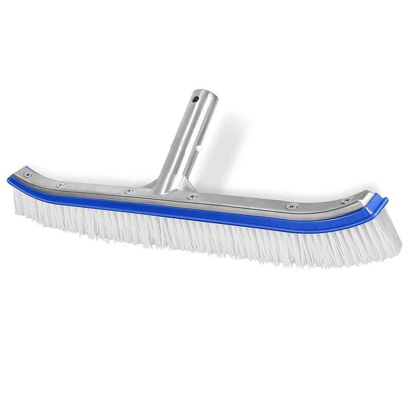 

2X Pool Brush, Swimming Pool Wall & Tile Brush 18 Inch Swimming Pool Cleaning Pole Brush Head Replacement Brush,Blue