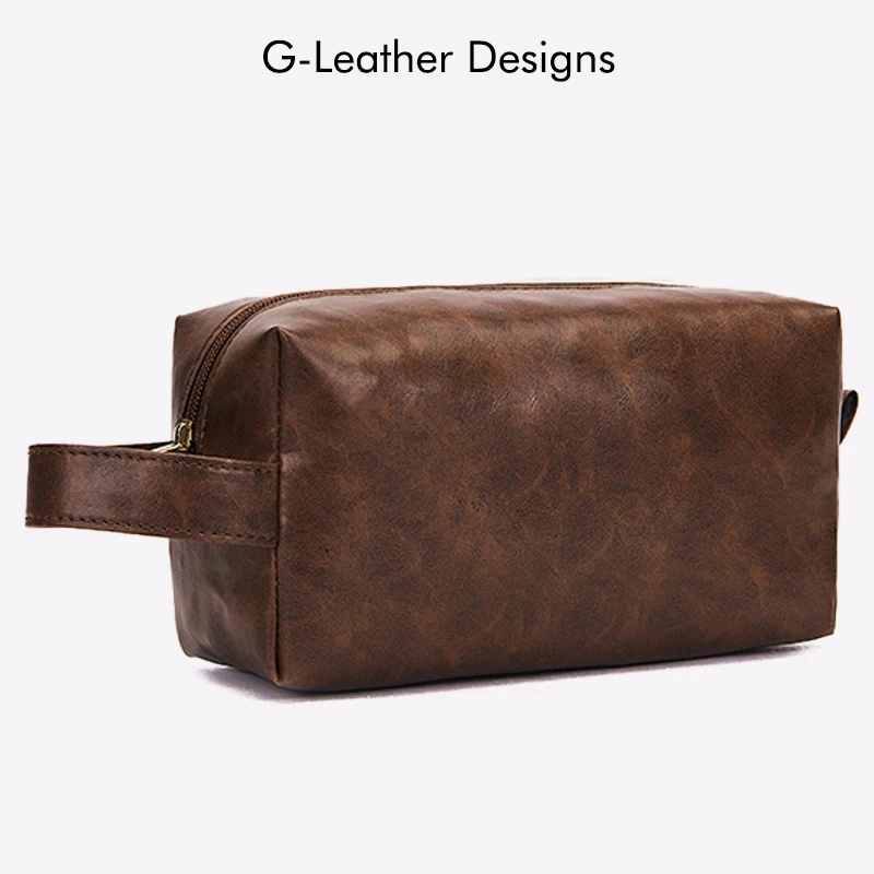 

Vegan Leather Vintage Cosmetic Bag Toiletry Storage Bag Travel Organizer Bag For Men Women Casual Handbag MakeUp Bag