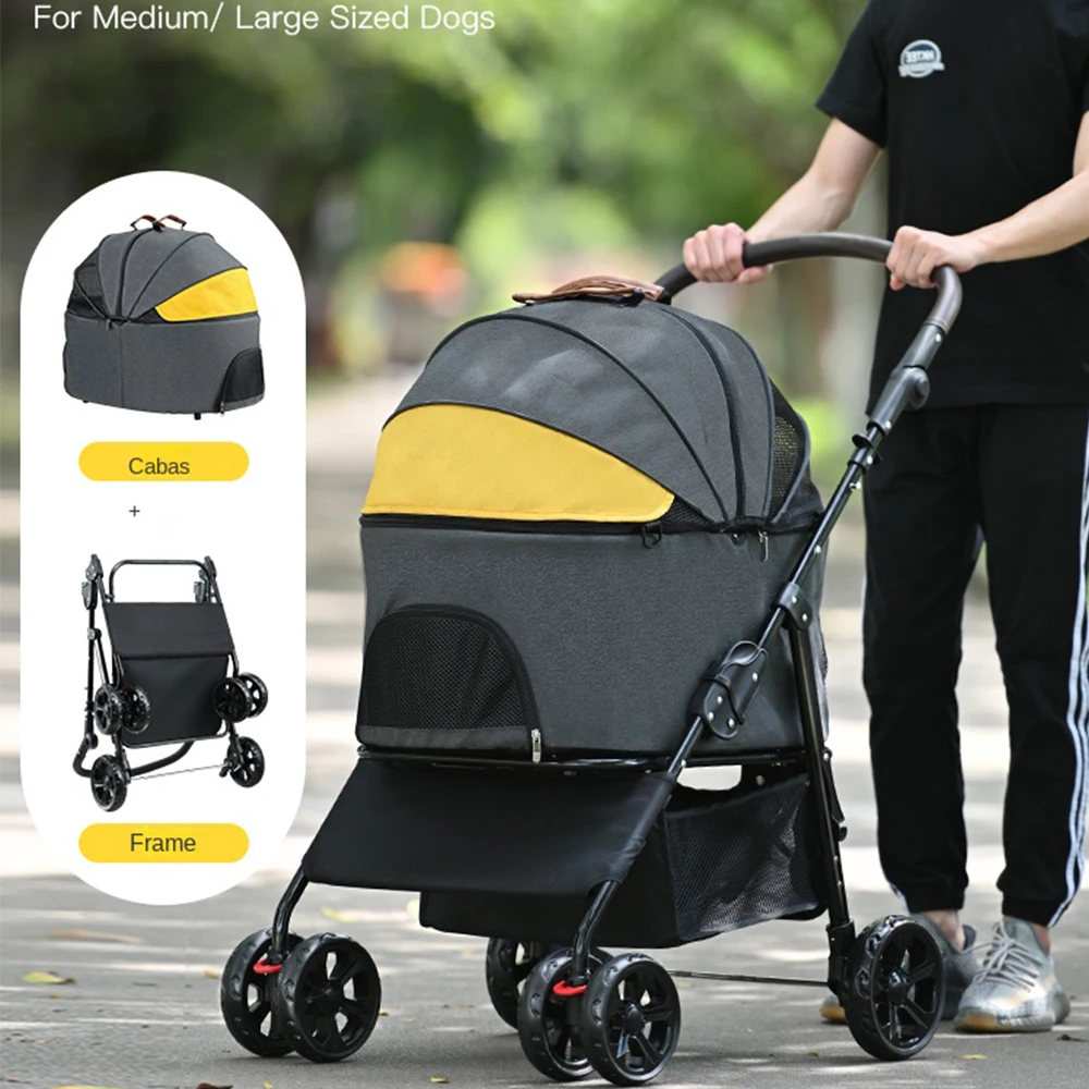 

Pet Cat Stroller Dog Carrier Transportation for Car Travel Pet Cushion Outdoor Travel Walking Detachable Foldable Dog Trolley