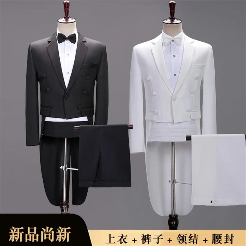

Tuxedo suits mens blazers jackets stage performance dress choir singer costume magician cenne des graoom garnitury meskie black