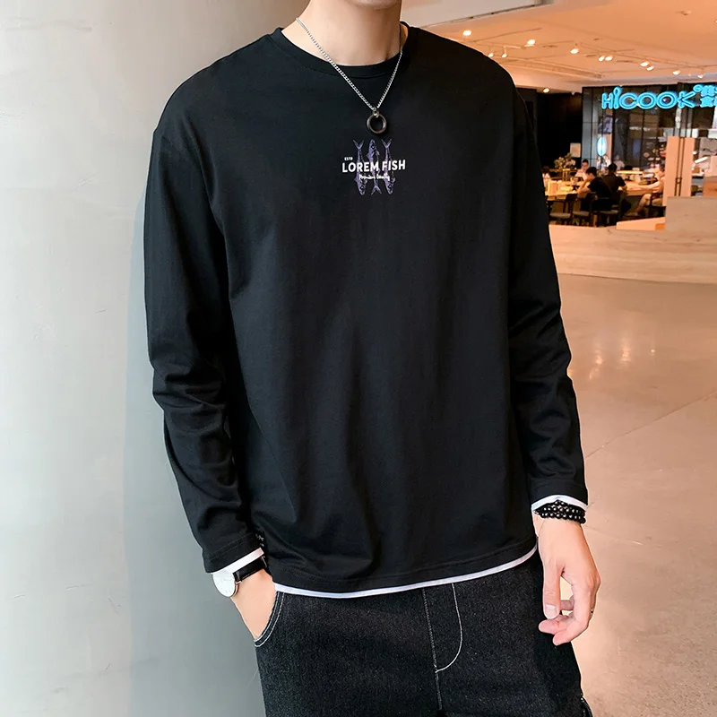 

2022 Personalized Customize men t shirt long sleeve tshirt A1326 black wine red green yellow white cotton spandex