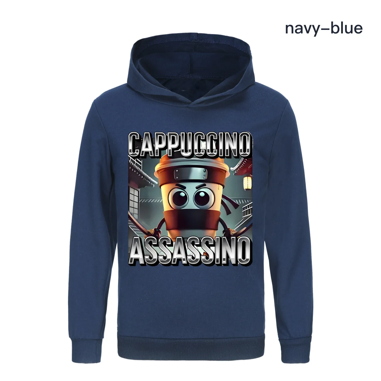 Фото Толстовка с капюшоном Cappuccino Assassino, детская итальянская одежда Brainrot для мальчиков, Tralalelo Tralala Tung Tung Tung Sahur, толстовки, верхняя одежда для девочек №5