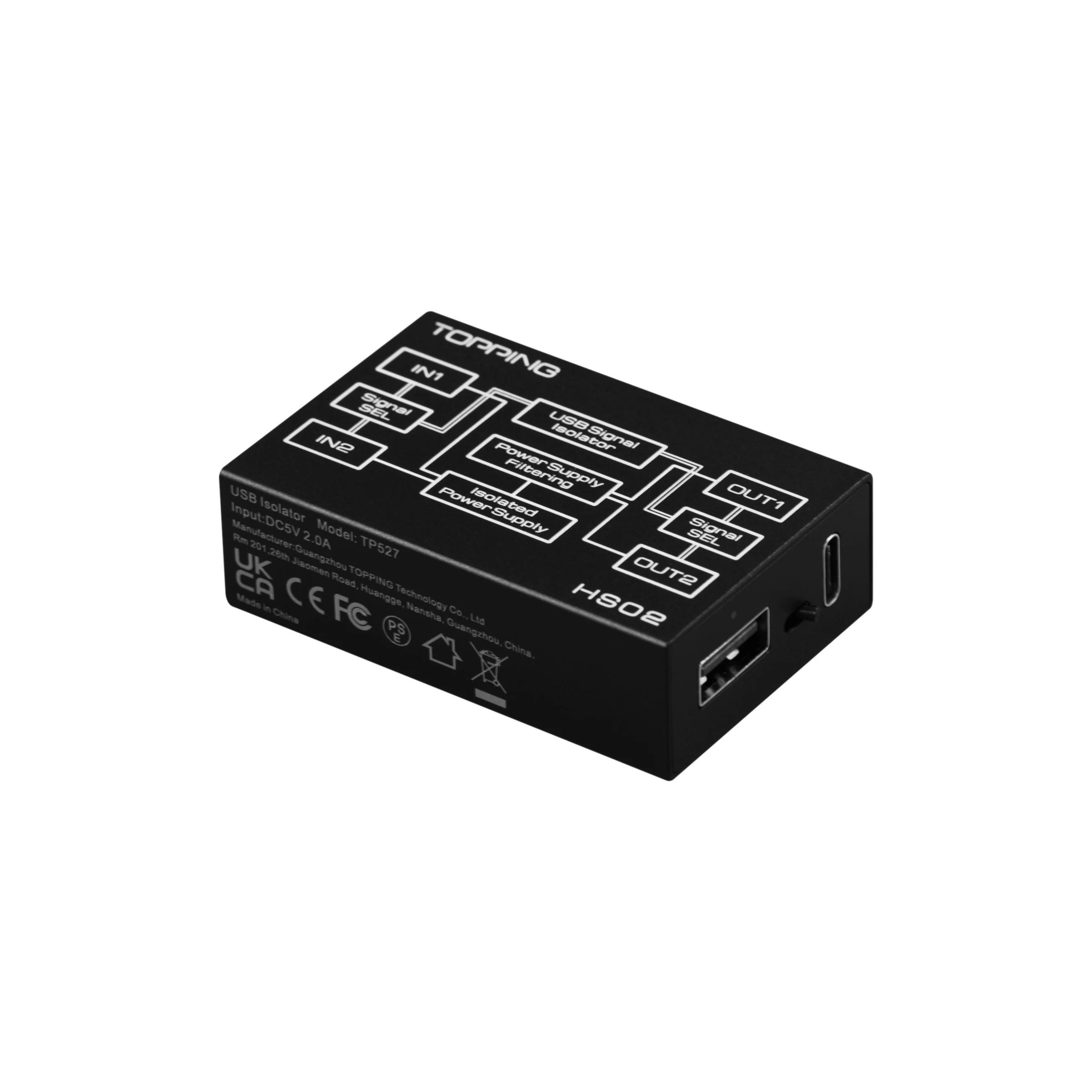 Высокопроизводительный аудиоизолятор TOPPING HS02 USB 2 0 с входом USB-B и Type C высокая