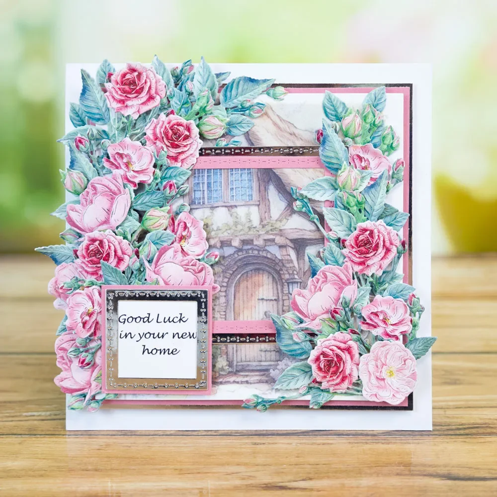 Дикий цветок месяца цветы розы металлические штампы штамп скрапбукинг украшение