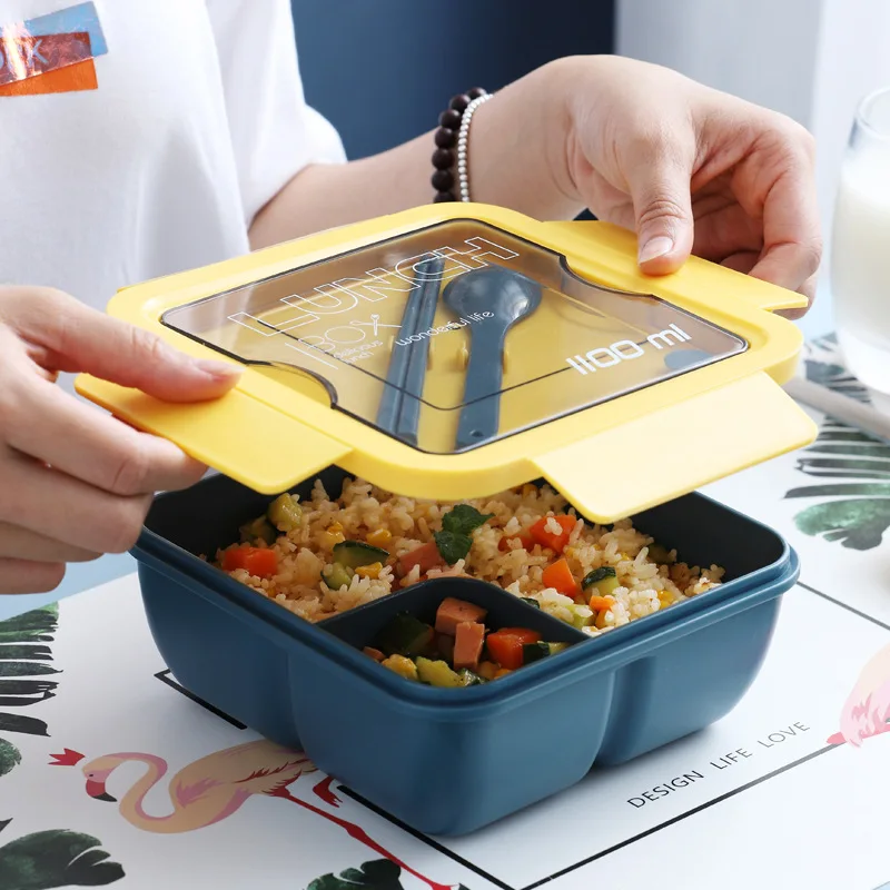 

Lunch Box Office Worker Student Portable Separated Lunch Box Can Be Microwaved Heated with Lid Bento Lunch Box Fruit Box