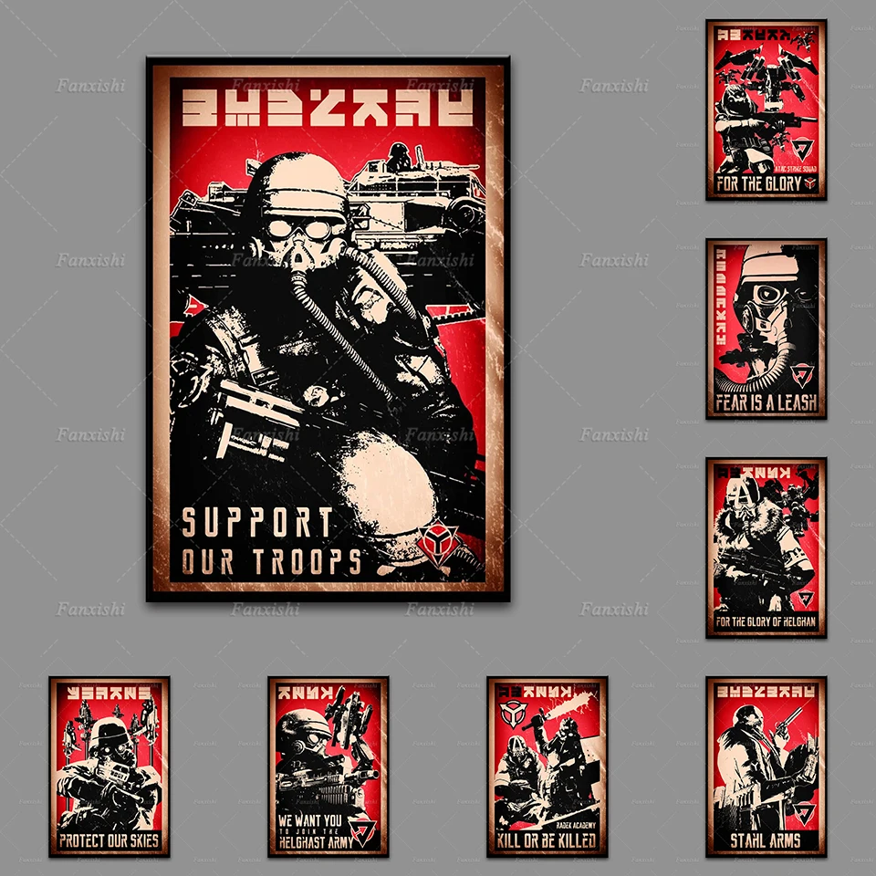 

Home Decor Canvas Painting Print Killzone Propaganda Warrior Poster Modern Vintage Wall Art Modular Picture Bedroom Background