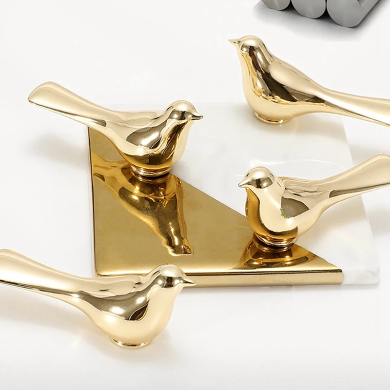 Золотые ручки для шкафа с птицами настенные ящиков животными винтажные кухонные