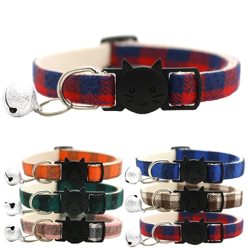 

Head Pattern Supplies For Accessories Cats Bells Collars Adjustable Nylon Buckles Fashion Reflective Pet Cat Collar