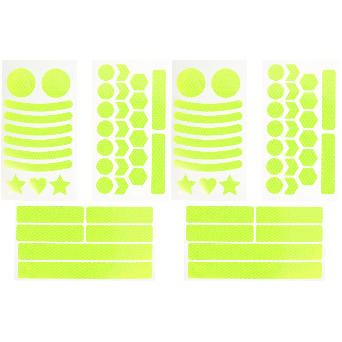 

6 Sheets of Decorative Reflective Sticker High Visibility Bike Sticker Creative Warning Reflective Tape