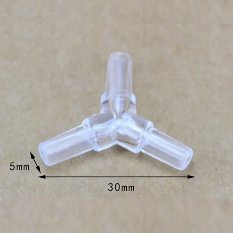 5mm Aquarium Fish Tank Water Pipe Fittings Air Pump Hose Distributor Splitters Elbow Tee Transparent Acrylic Connectors
