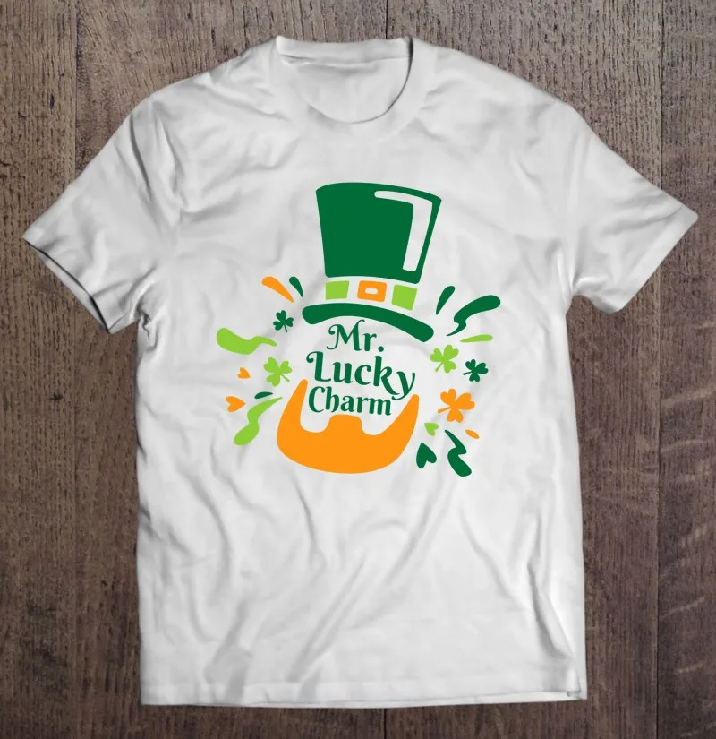

Mens Mr. Lucky Charm St. Patrick's Day Leprechaun Adult Funny T Shirt Aesthetic Clothing Harajuku Tshirt Oversize T-Shirt Tops