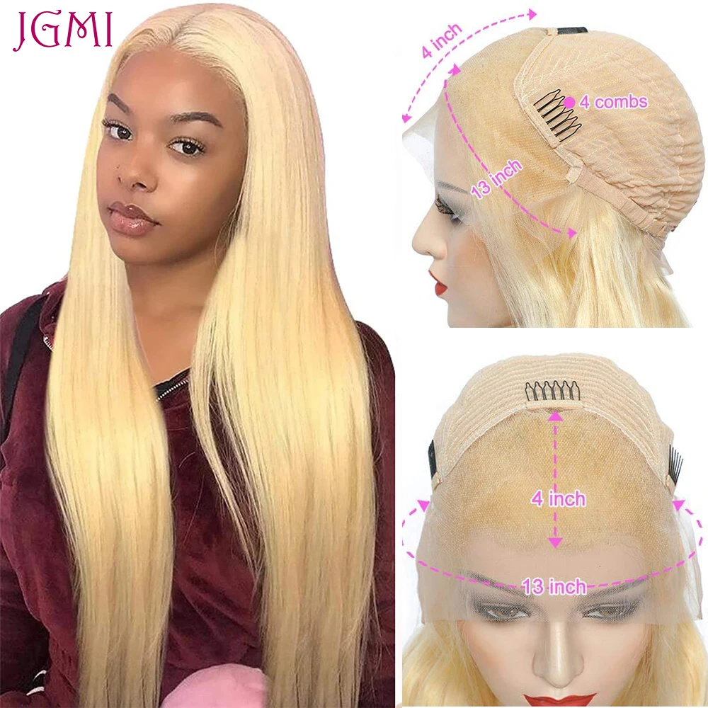 

613 Blonde 13x4 Lace Frontal Wig Human Hair PrePlucked Brazilian Straight Blonde lace front wig human hair Transparent Lace Wigs