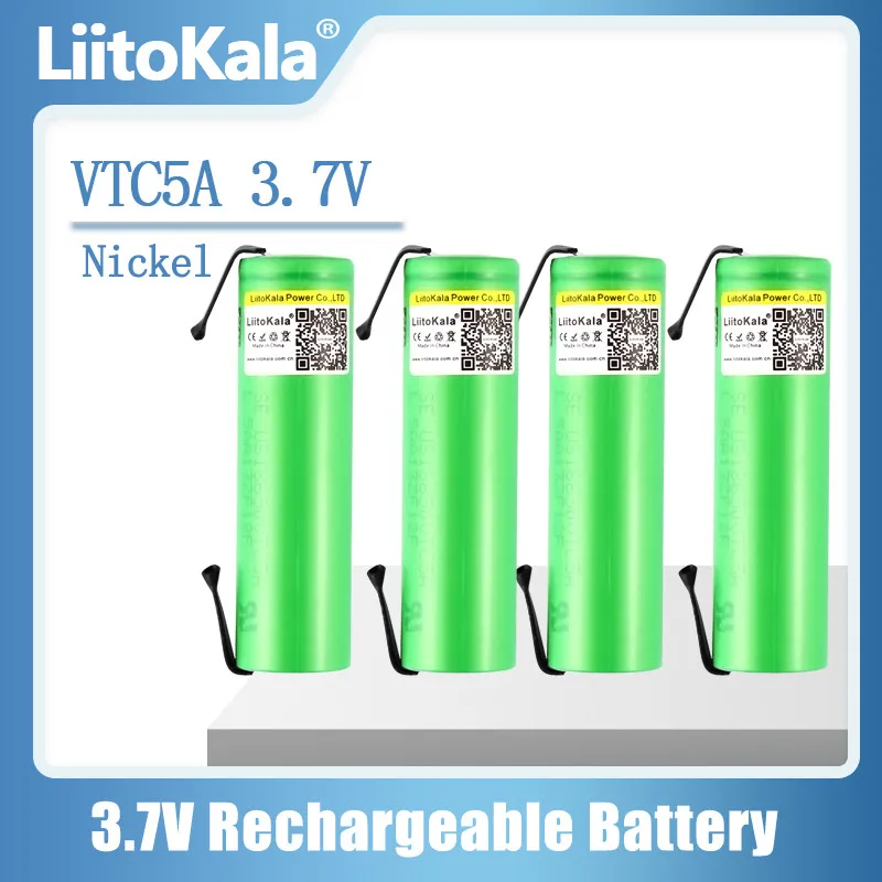 2022 Liitokala Original Battery 18650 VTC5A 2600mAh 3.6V High Drain 40A Li-ion Battery for Flashlight US186