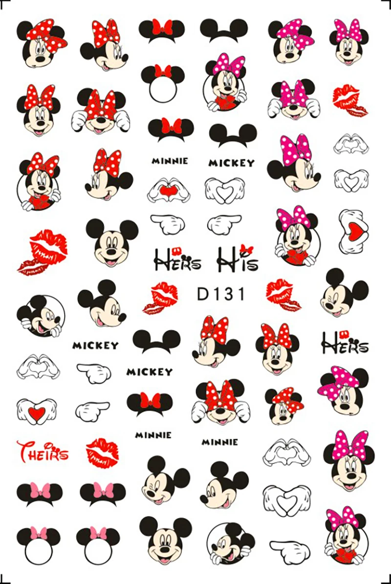 

Disney 3D Adhesive Nail Stickers Cartoon Mickey Mouse Nail Art Decals Nail Slider New Anime Stickers Nail Art Decoration