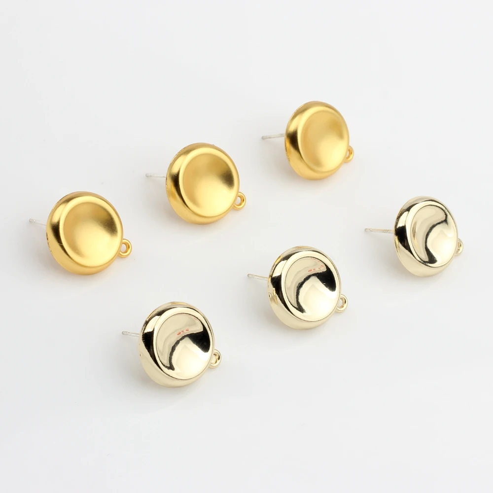 

Zinc Alloy Stud Earrings Matte Concave Round Simple Earrings Connector for DIY Earrings Jewelry Making Accessories