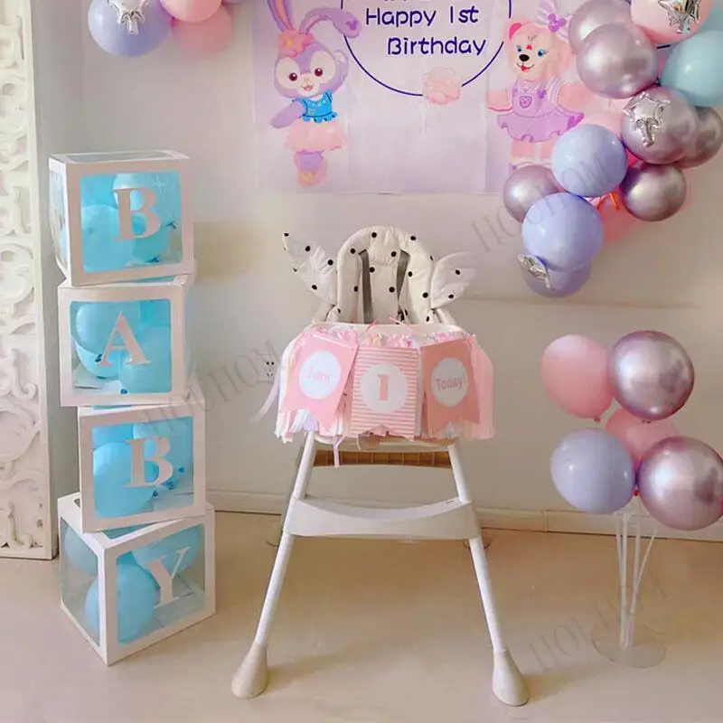 

Letter A-Z Name Box Baby Shower Balloon Box 1st Birthday Balloons Wedding Latex Ballon Birthday Party Decor Kids Babyshower