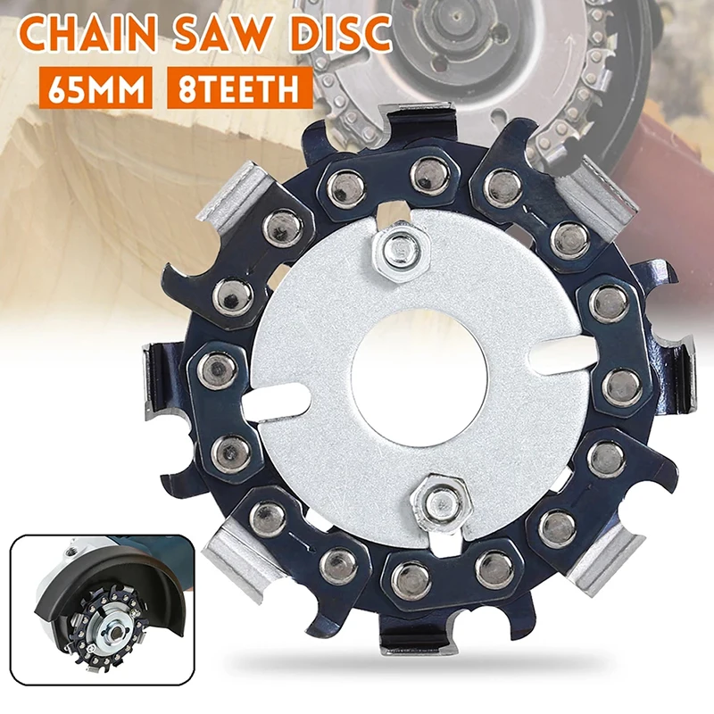 

Угловой шлифовальный диск 2,5 дюйма, диск для цепной пилы с 8 зубьями, режущий инструмент для резьбы по дереву, диск с цепной пластиной 16 мм, рабочий 2 в 1, деревообрабатывающий пильный диск