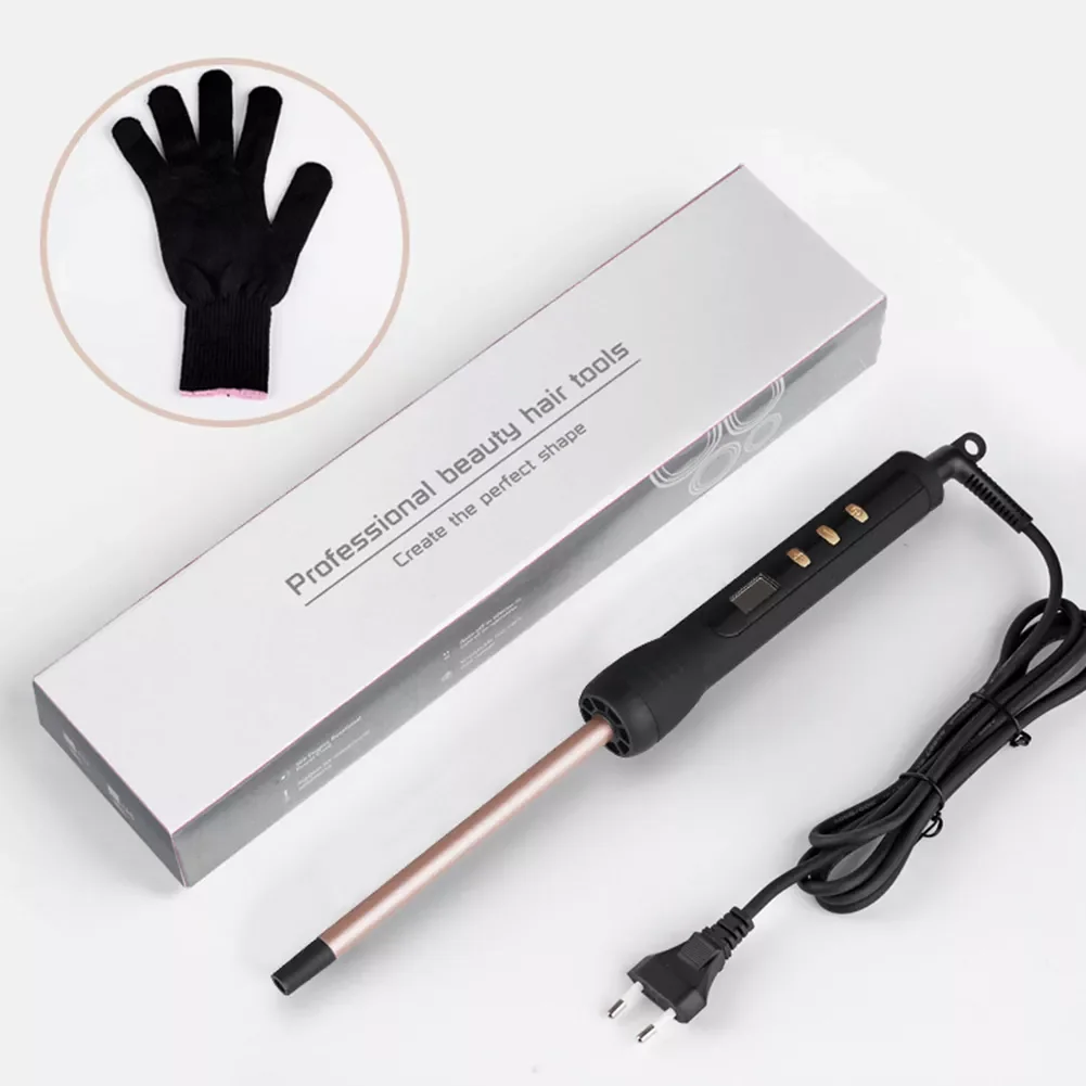 

NEW2023 100-240V Thin Hair Curler LCD Display Pear Flower Cone Ceramic Curling Wand Beauty Salon Hair Styling Tool