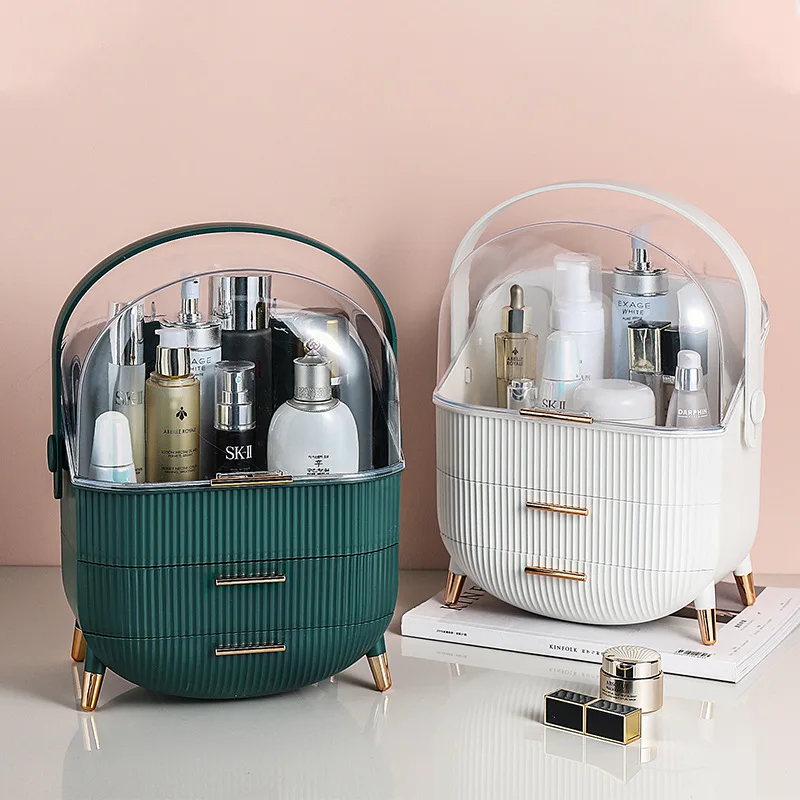 Пылезащитный стеллаж для хранения косметики, искусственная помада, маска для лица, коробка большой емкости, товары для ухода за кожей