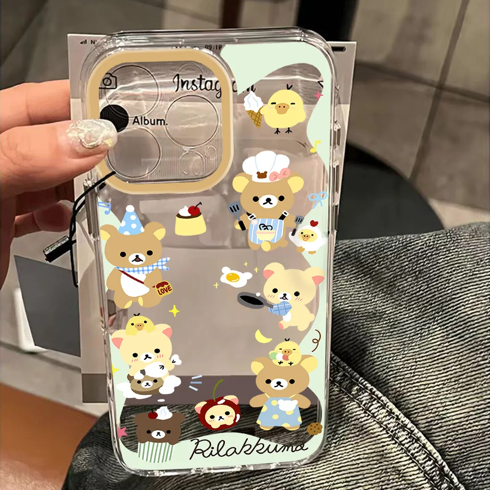 Чехол для телефона Ins Toast Bread R-RilakkumaS IPhone 16 16e 15 14 13 12 11 Mini Pro Max X XR XSMax 7 8 Plus мягкая