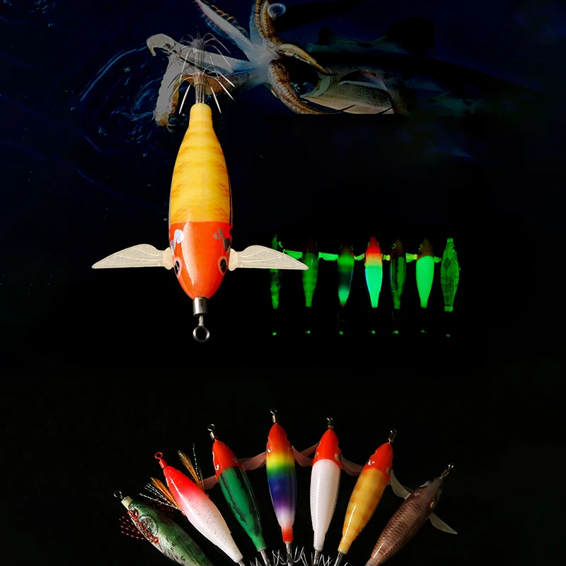 1 шт. 75 мм 5 г светящиеся рыболовные снасти приманки для креветок джиг-крючок