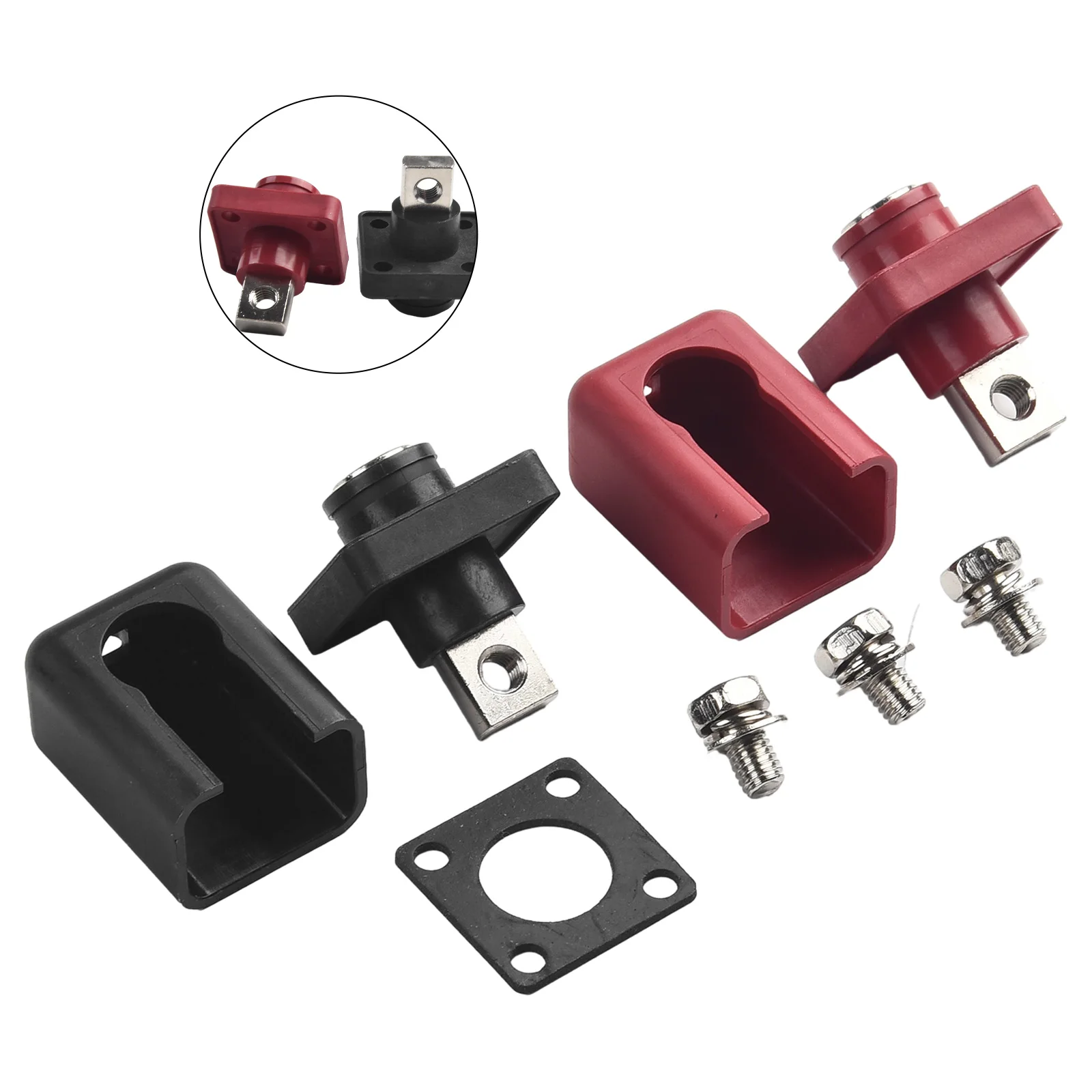 

Terminal Post 2PCS Energy Saving All Copper Lithium Battery Connectors for High Performance Energy Storage Red+Black