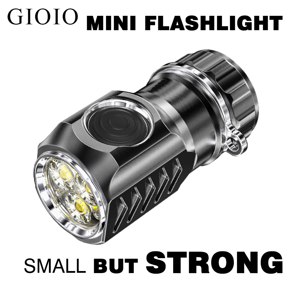 Mini  Flashlight Super Bright ES03 3*SST20 Led Flashlight Powerful USB Rechargeable Waterproof 6-Mode Torch for Camping Fishing
