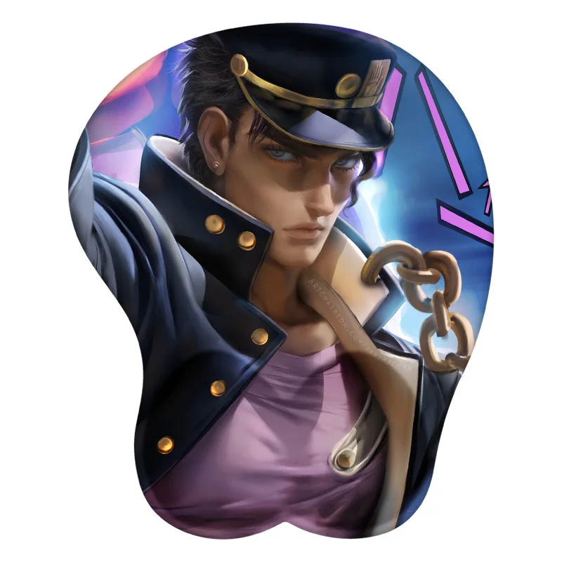 Kuujou Joutarou аниме 3D коврик для мыши подставка запястий силиконовый сексуальный