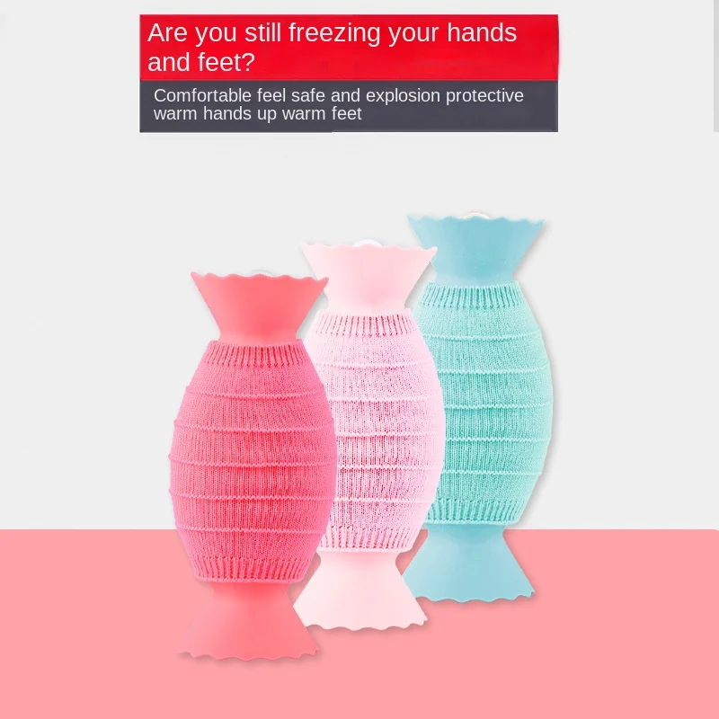 

Silicone Hand Warmer Portable Water Injection Warmer Bag Creative Candy Shaped Silicone Hot Water Bag