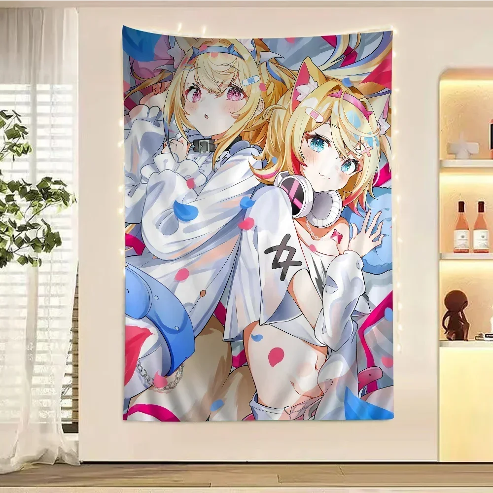 FuwaMoco Fuwawa Mococo Hololive Vtuber DIY настенный гобелен для гостиной дома и общежития Декор