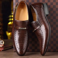 mens pu leather shoes luxury crocodile pattern men business dress shoes casual social shoe male wedding footwear zapatos hombre