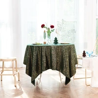1pc festive decoration light luxury tablecloth round party decoration restaurant sequin tablecloth velvet fabric bronzing craft