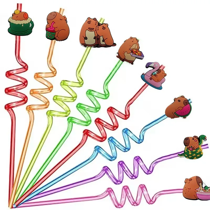 1/5/10 шт. многоразовые соломинки с капибарой аниме капибара кавайная подвеска