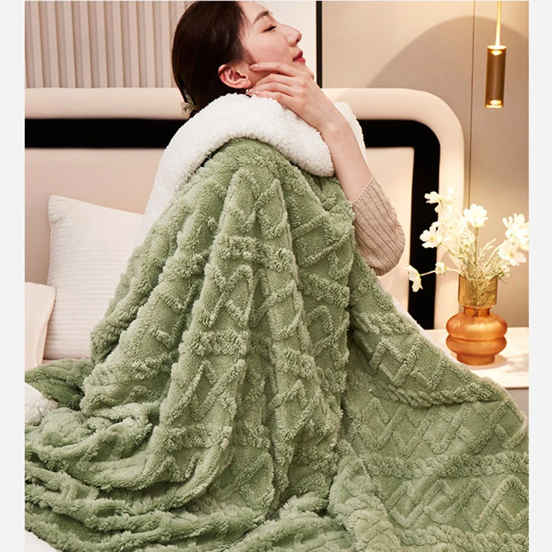 

Yinzam Winter Heavy Bed Blanket Cover Luxury Large Fluffy Soft Blankets Super Warm Sofa Throw Blankets Bed Plaid Nordic Blanket