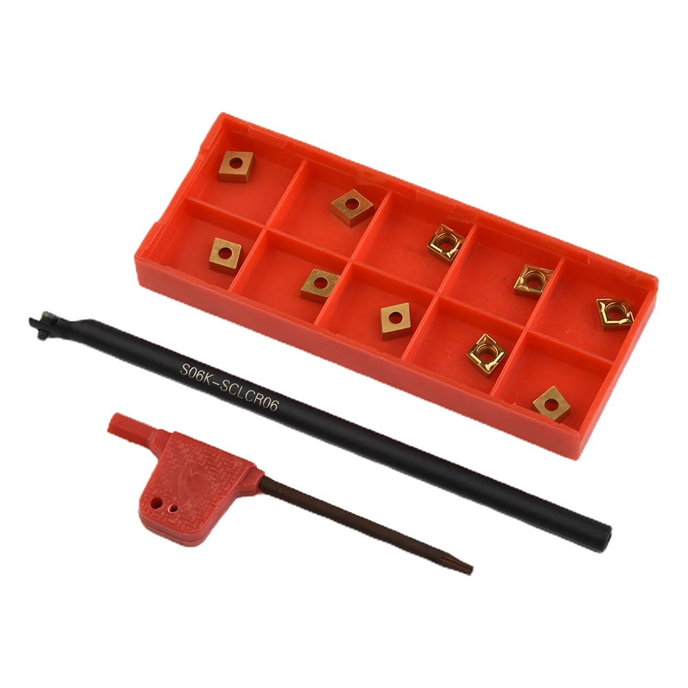 

Boring Bar Turning tool CCMT060204 Carbide Insert Cutter Holder S06K-SCLCR06 Set Steel Thread Blade Industrial