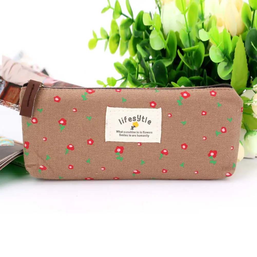 Vintage Style Pencil Case Retro Flower Floral Lace Pencil Case Pencil Bag School Supply Cosmetic Makeup Bag Zipper Pouch Purse