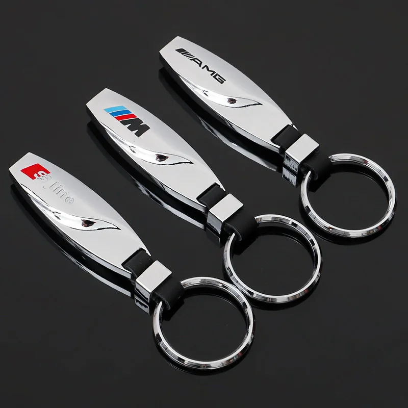 Металлический автомобильный брелок кожаный для ключей 3D логотип Стайлинг