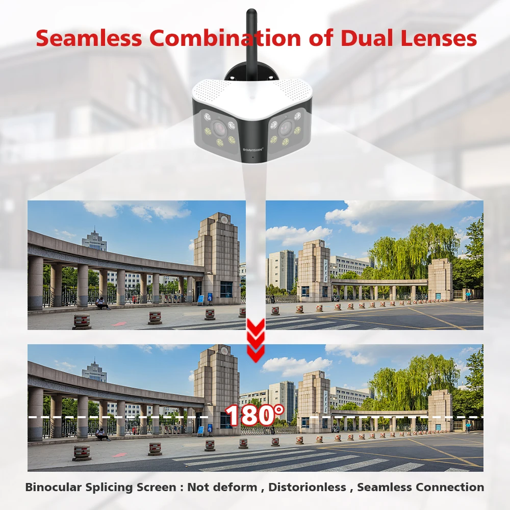 BOAVISION Открытый 4K 8MP 6MP 180 ° ультра широкий угол обзора панорамный WIFI Двойной