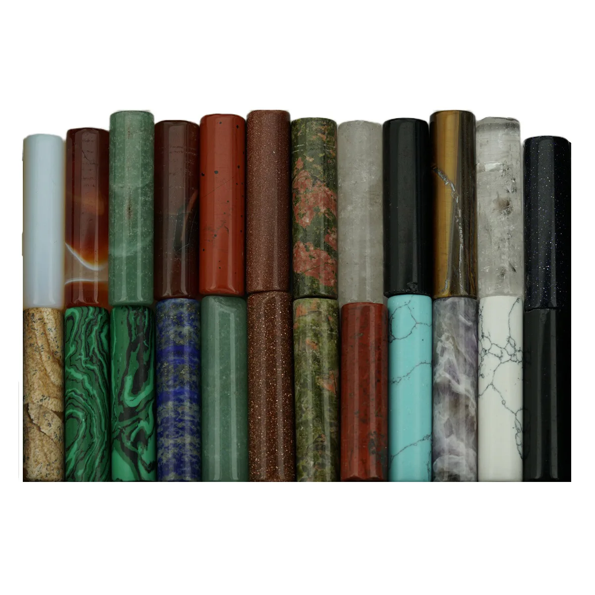 

Healing Chakra Gemstone Cylinder Point for Home Decoration and DIY Making Jewelry Pendant 10X40MM Column Crystal Pendant