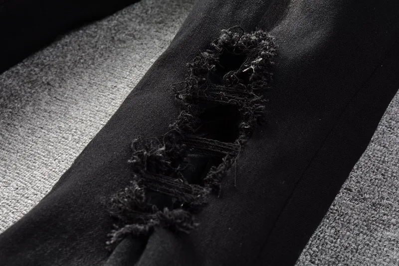 2022 Street Alphabet Angel Pattern Denim Micro-Stretch Cotton Black Skinny Jeans Cargo Jeans