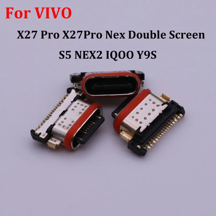 

20-50pcs Type-C USB Mobile Charger Connector Jack Charging Port Dock For VIVO X27 Pro X27Pro Nex Double Screen S5 NEX2 iQOO Y9S