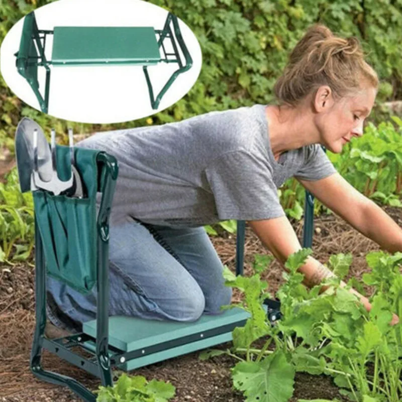 Сверхмощный утолщенный садовый стул мягкий складной на колени для дома и улицы