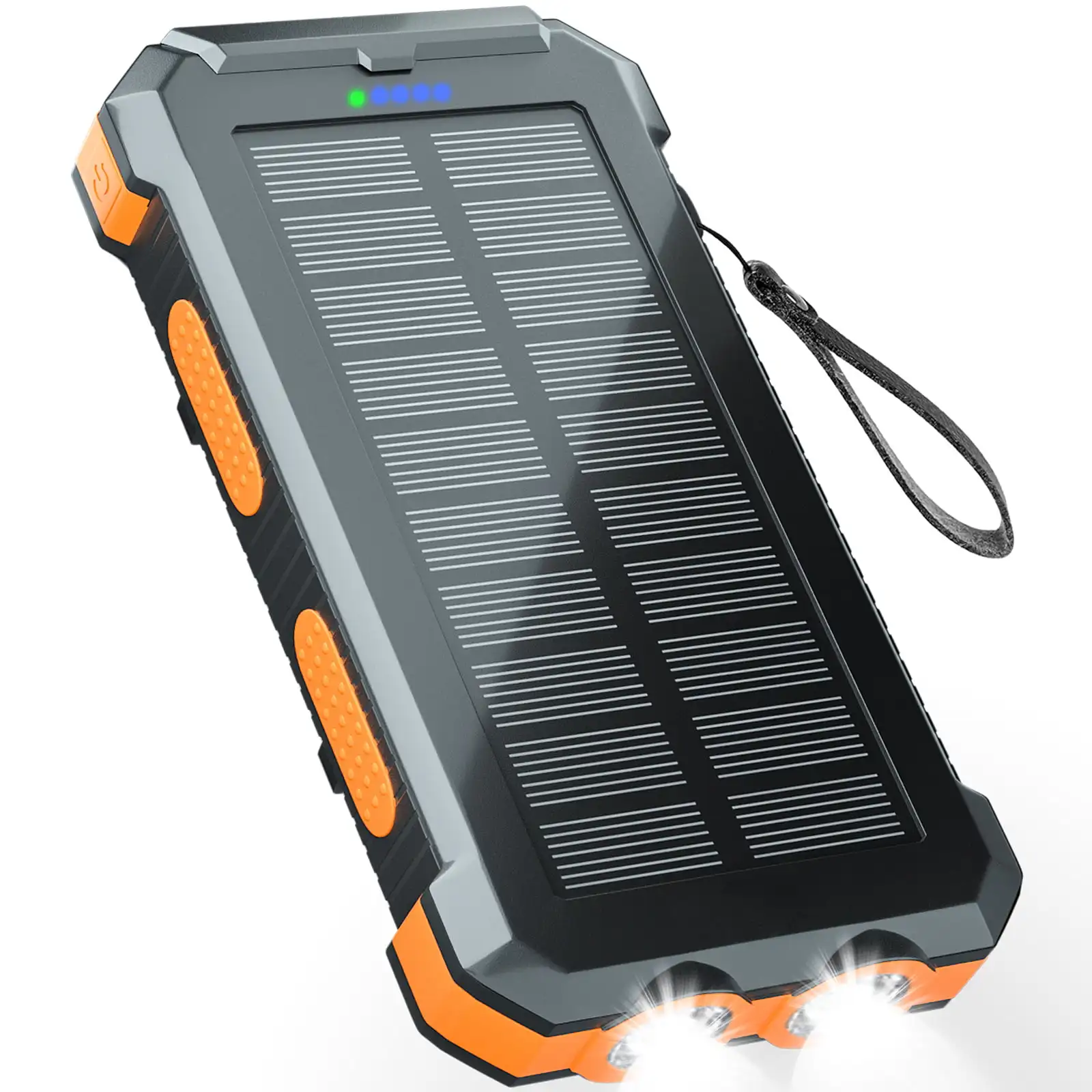 

30000mAh Solar Charger Cell Phone , Portable Solar Power Bank with Dual 5V USB Ports, 2 Led Light Flashlight, Compass Battery P