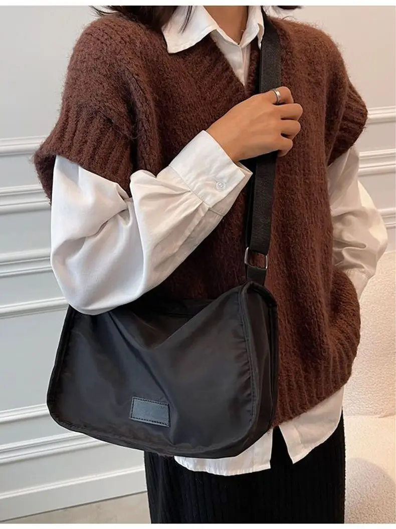 Harajuku Messenger Bag New Summer Wide Shoulder Strap Versatile Commuter Bag Unisex Crossbody Shoulder Bag