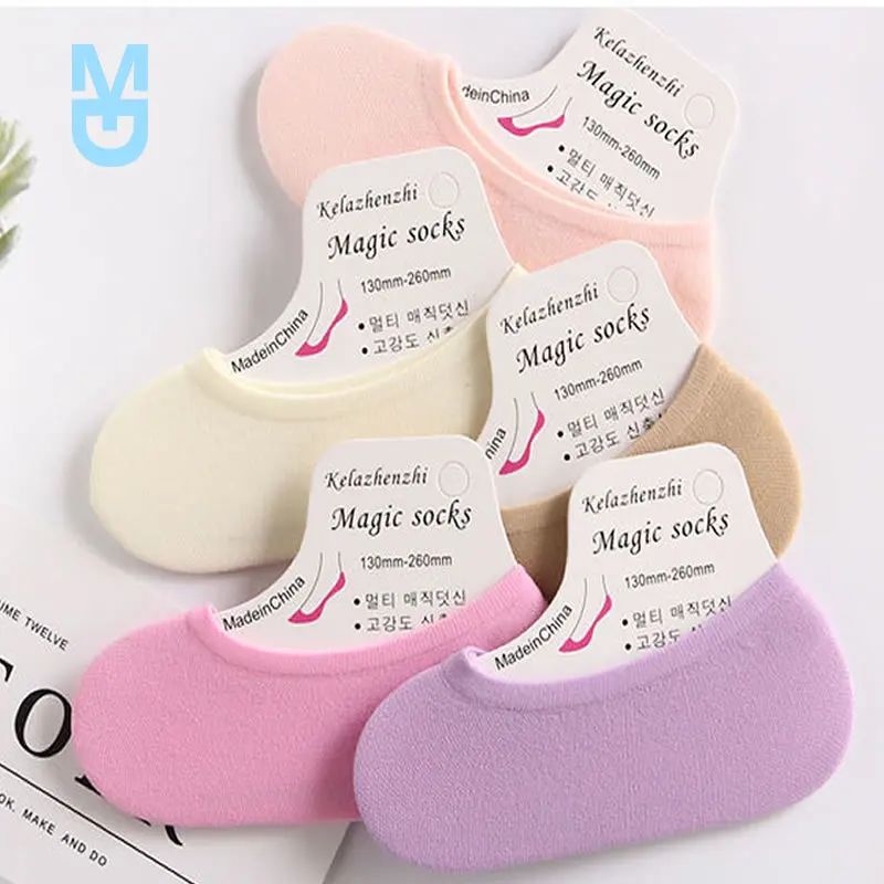 

New Summer Ultra-thin Candy Kids Socks Velvet Invisible Socks Solid Color Boat Socks Silicone Non-slip Ladies Children