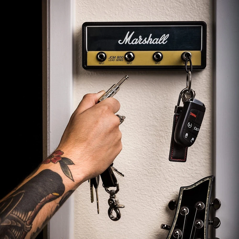 

Key Storage Jack Music Speaker Keychain Storage Base Wall Keychain Holder Vintage Rhinestone Amplifier Home Decoration Gift