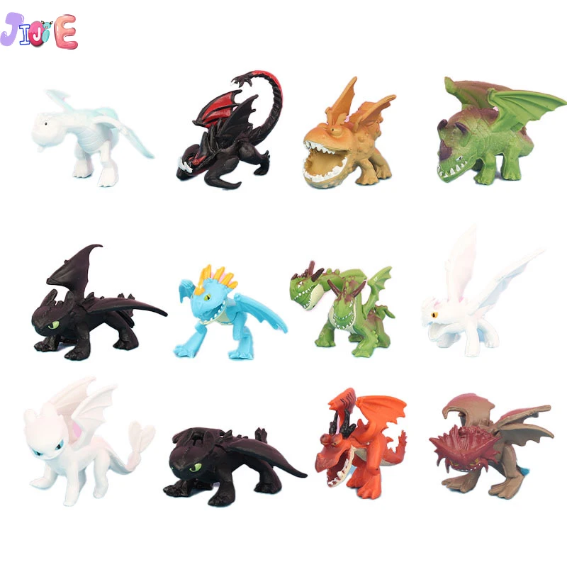 

How To Train Your Dragon 12 Pieces/Set Hidden World Toothless Fury Mini Cute Anime Character PVC Action Collectible Figure Model