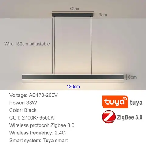 Светодиодная потолочная люстра Zigbee Tuya Hue 2MQTT, подвесные лампы для потолка, для кухни, домашнего помощника, декор для столовой, Alice Alexa